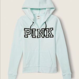 Light blue full zip hoodie